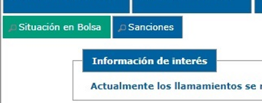 Pestaña de consulta llamamientos